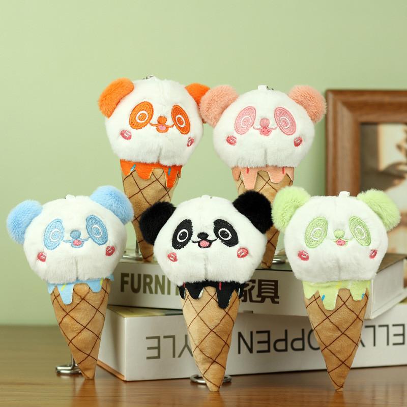 Adorable Panda Plush Toy Ice Cream Pendant Cute Children's Event Gift 15cm
