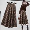 Autumn Women's Casual High Waist Plaid Skirt