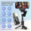 Treppiede da Tavolo Q18 con Ripresa a 360° e Luce di Riempimento per Smartphone Android iOS, Selfie Stick, Stabilizzatore Gimbal