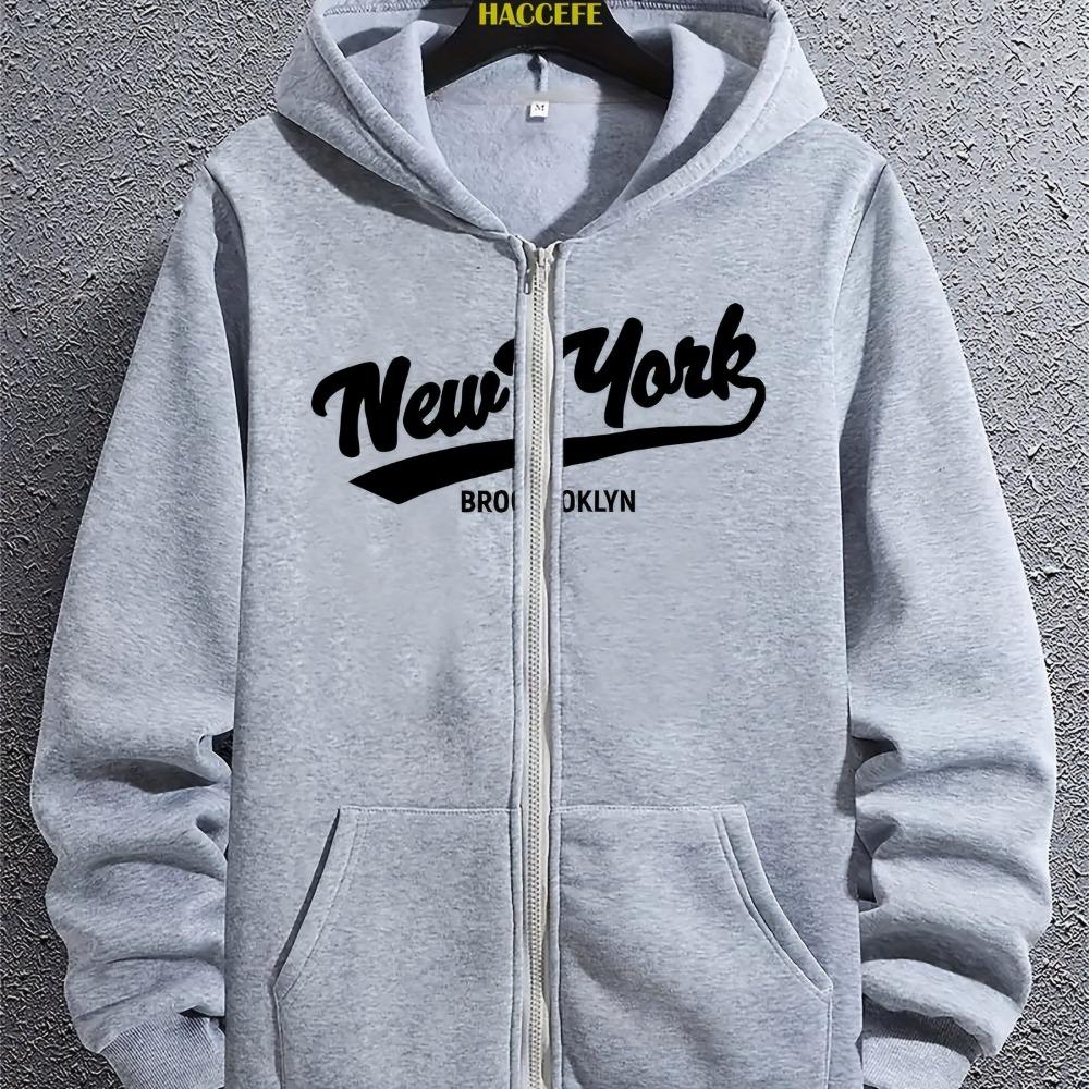 Men's Lined Long Sleeved Zipper Jacket Hooded Sweatshirt, Suitable for Daily Wear, Suitable for All Seasons, Available in Multiple Colors and Sizes