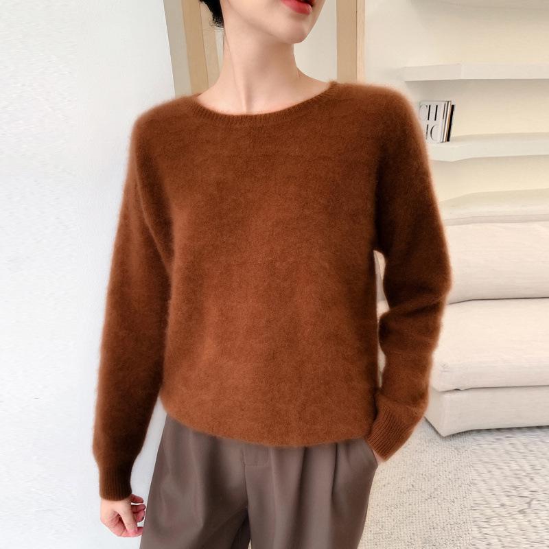 Women's Round Neck Cashmere Sweater: Autumn/Winter Jacquard Knitwear Top