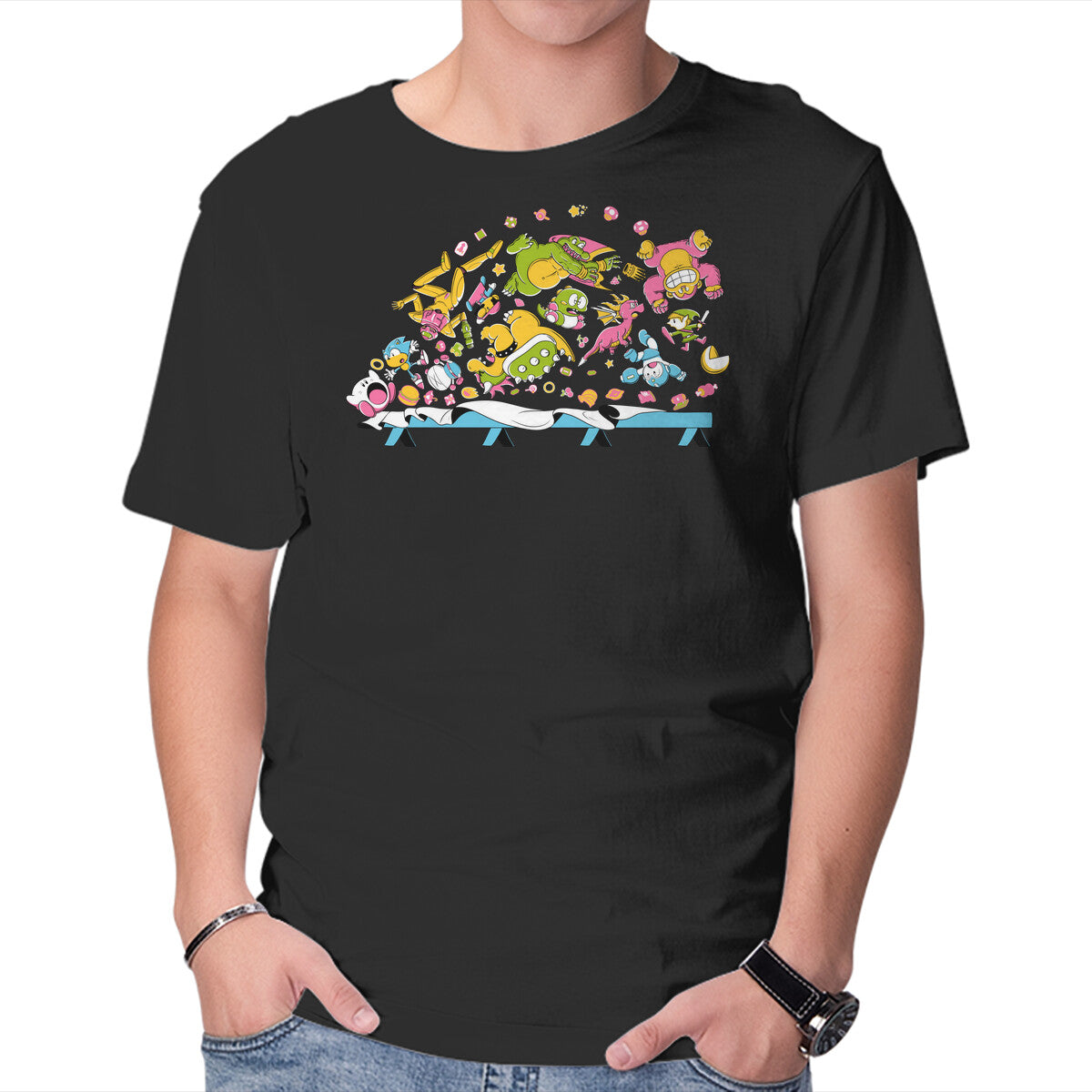 Unisex Crew Neck T-Shirt Super Supper Graphic Short Sleeve Casual Tee XS
