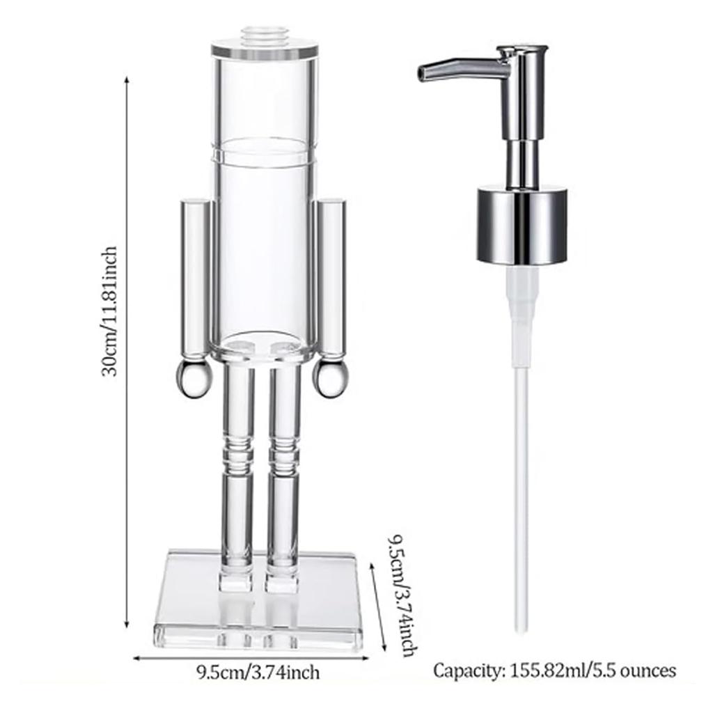 Nutcracker Soap Pump Dispenser Refillable Creative Shampoo Bottle Transparent Lotion Bottle For Kitchen Hotel Home Countertop