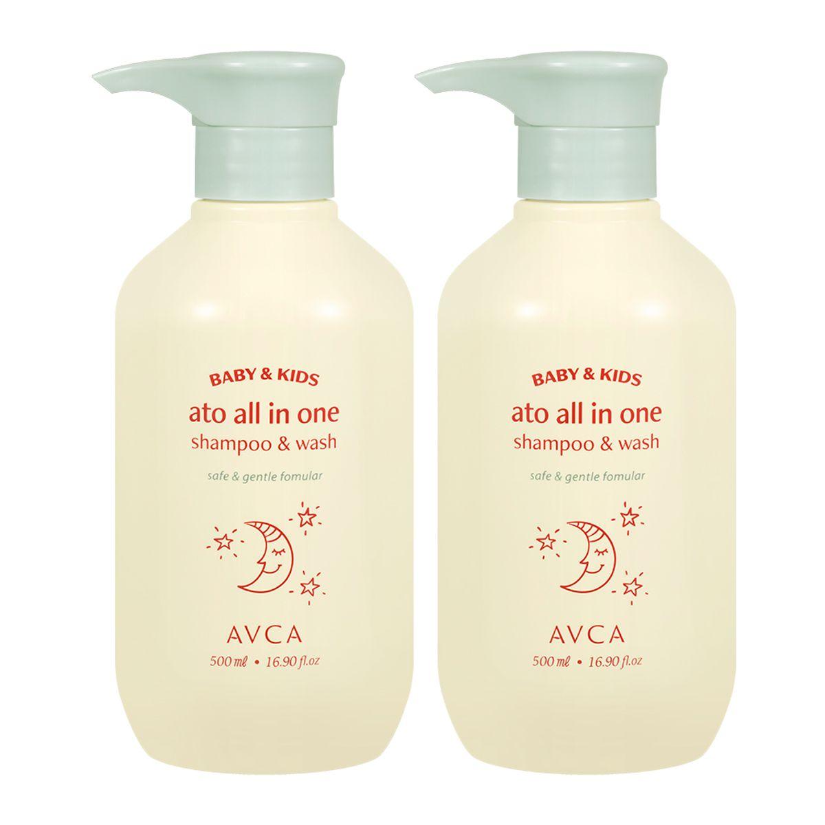 [Abka] Baby & Kids Ato All-in-One Shampoo & Wash 500ml 2 Bottles