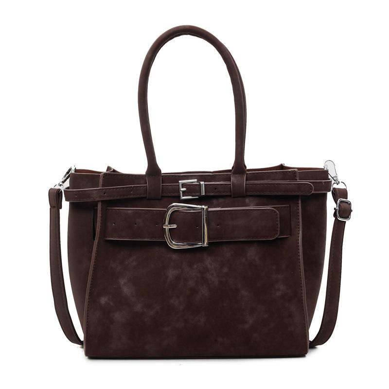 

Niche handbag belt tote bag women s 2025 autumn and winter new trend shoulder bag commuter messenger bag темно-коричневого