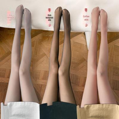 Exclusieve Herfst/Winter Doorzichtige Zwarte Panty's, Strakke Grote Maten Nep Doorzichtige Leggings, Sokken met Voet