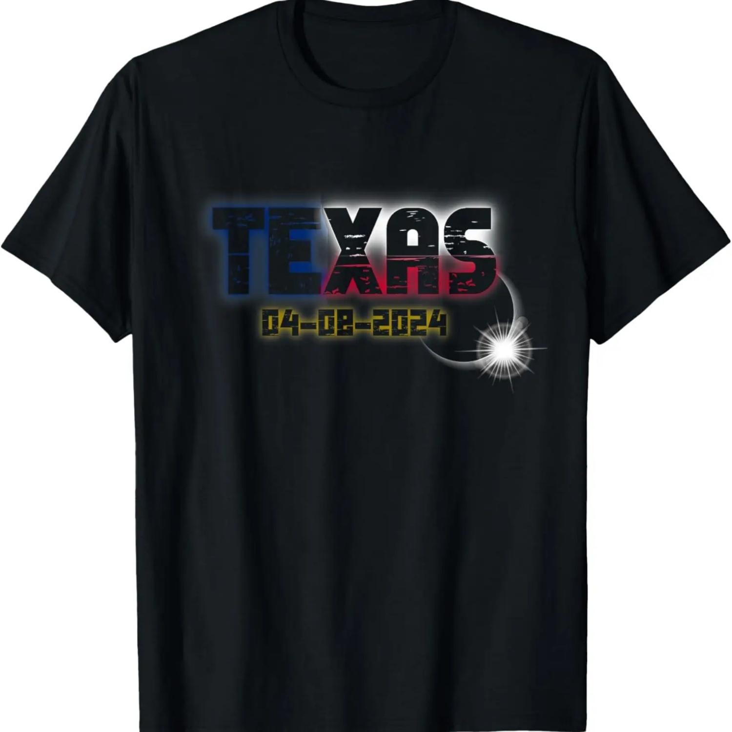 Eclipse Texas 2024 Total Solar moon T-Shirt S чёрный