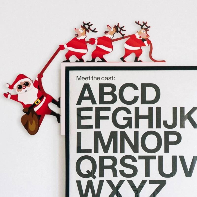 1 Stück Weihnachtsdekoration Kreativer Weihnachts-Türrahmen-Anhänger Tisch-Eckdekoration Ornament Weihnachtsmann Elch Ornament