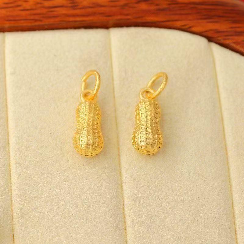 Women s Gold Peanut Pendant Necklace - Fashionable Chinese Style, Versatile O-Shaped Chain
