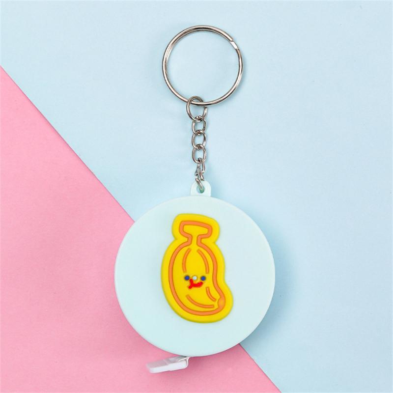 Cartoon Tape Measure 0-150cm 0-60 Inch Mini Portable Cute Animal Shape Key Ring Automatic Tape Measure Panda Frog Piggy Tiger