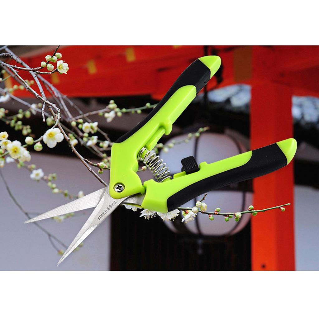 Stainless Steel HElbow Spring Safety Lock Garden Pruning Scissors Outdoor