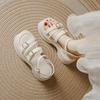 Muffin sole sandals women's summer new thick sole one-word buckle bandwidth strip outer wear thick heel Roman shoes beach shoes