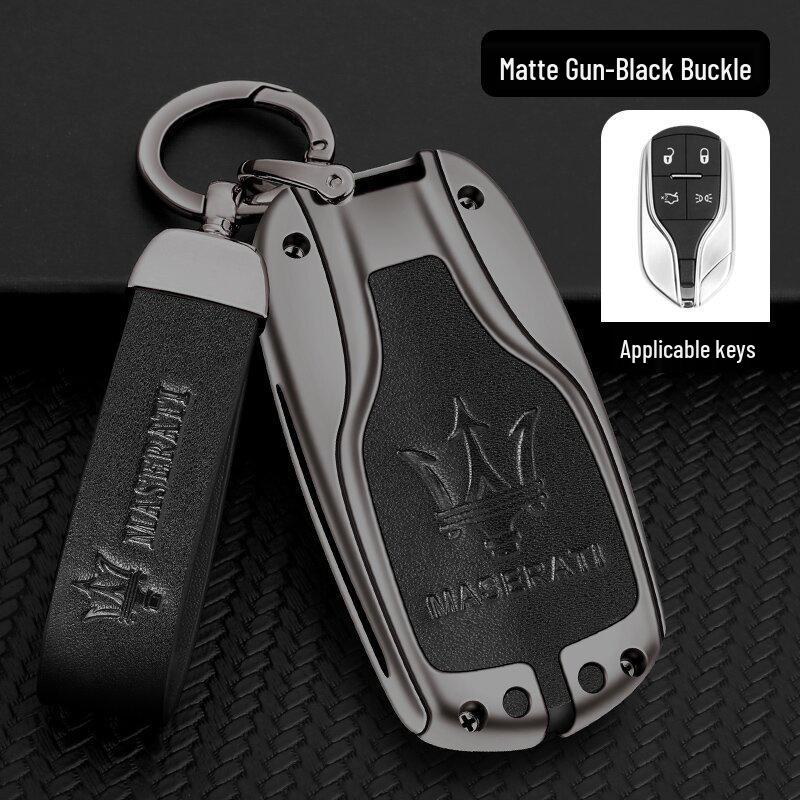 Maserati Quattroporte, Levante, Ghibli Metal Leather Key Case Protective Shell