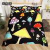 Cartoon Mushrooms Duvet Cover Kawaii Fungus Bedding Set Wild Mushroom Stuff Comforter Cover Twin King for Boys Girls Room Decor