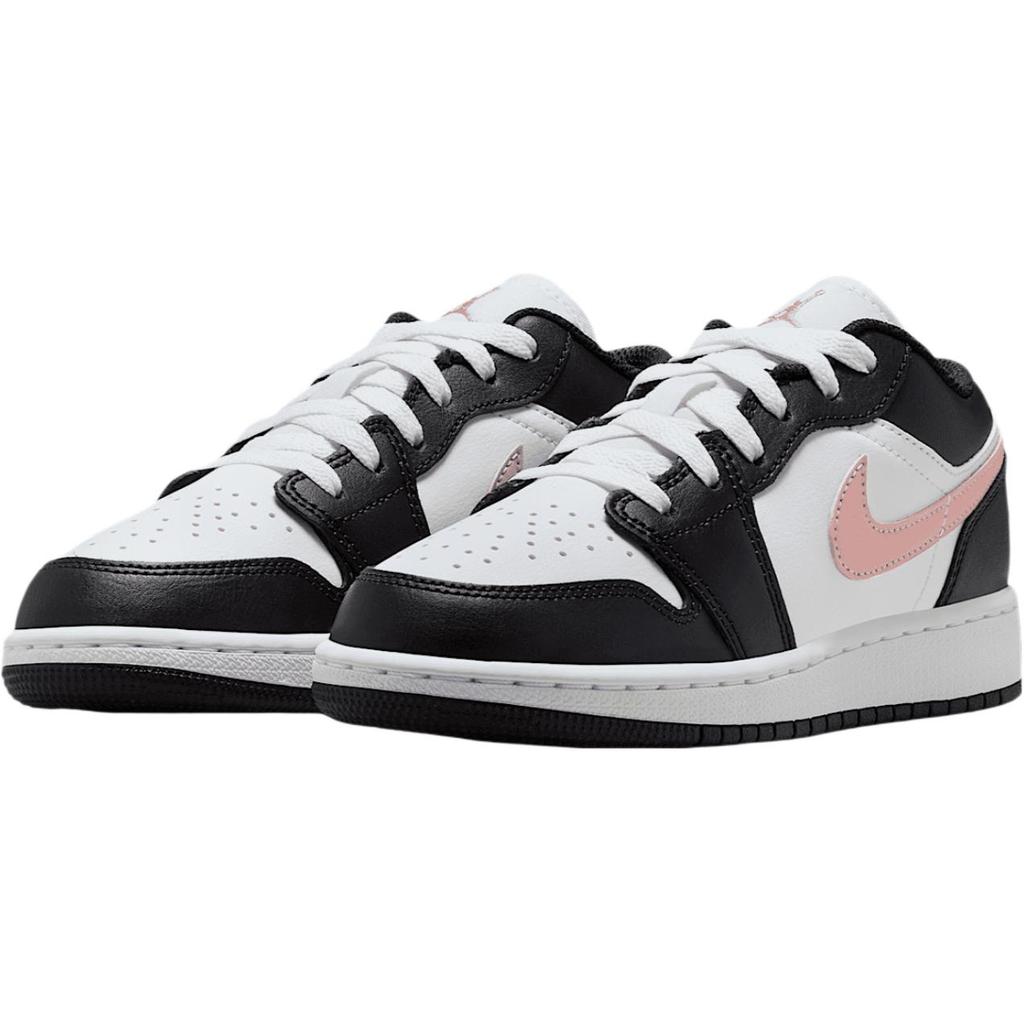 Air Jordan 1 Low GS Black Rust Pink Kids Sneakers White 553560-165