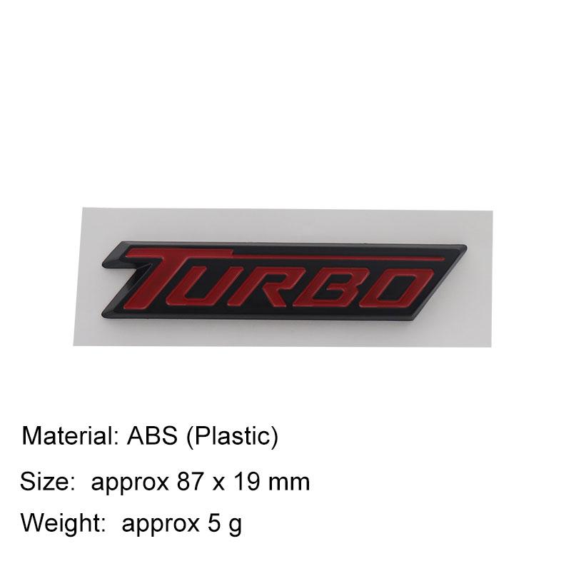 3D Premium ABS Turbo Letters Sticker Tail Bumper Badge Auto Rear Trunk Emblem Accessories Exterior Decoration