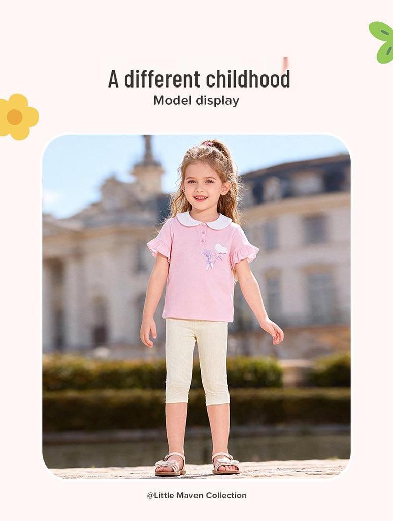 Little Maven Summer Girls' Cute Two-Piece European Style Set
