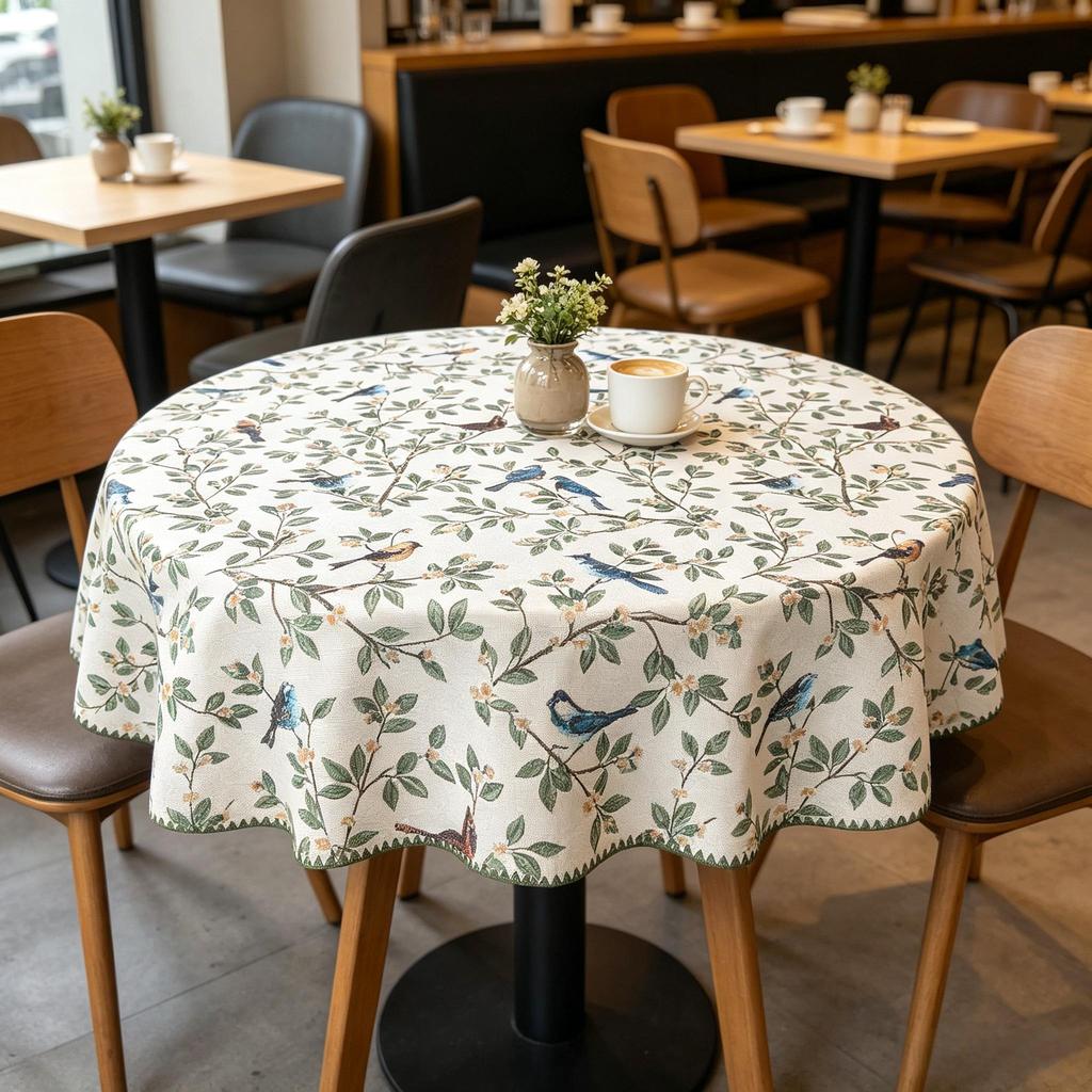 Tovaglia rotonda decorativa morbida in cotone, di piccole dimensioni, per sala da pranzo interna, cucina, soggiorno