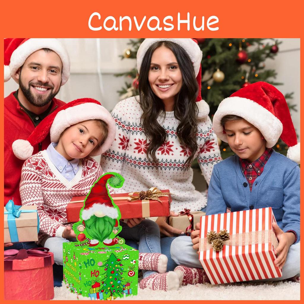 Christmas Themed Gift Box With Elf Illustration For Holiday Event Decor And Gift Exchange