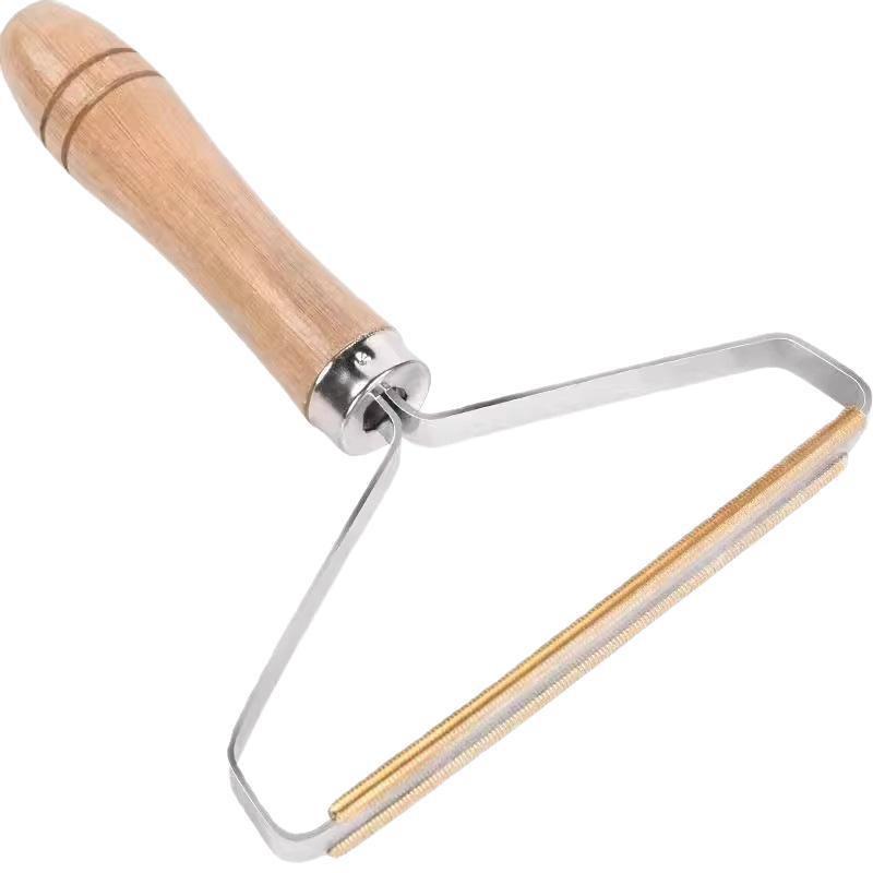 Manual Cashmere Overcoat Lint Remover - Double-Sided, Non-Damaging with Wooden Handle