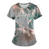 Uniforme Clinica Donna Moda Stampa Farfalle Estiva Scollo a V Dentale Donna Scrub Microstretch Manica Corta Uniforme Infermiera Donna