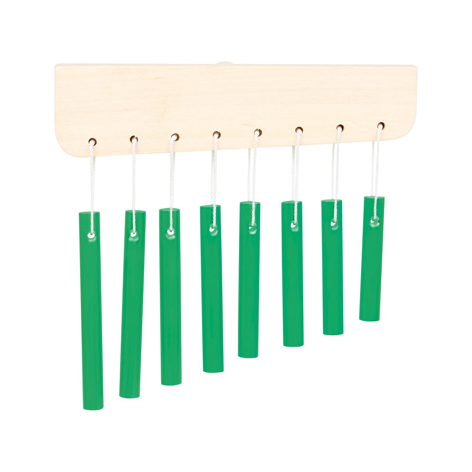 Orff 8 Tone Wind Chimes Aluminium Wind Chimes Solid Wood Base Children s Childhood Early Education Percussion Instrument зелёный