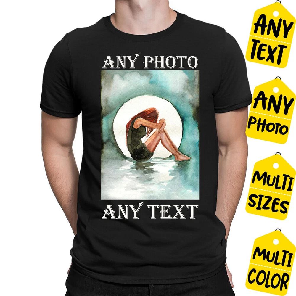 Personalised Your Photo Text Printed Logo Stag Hen Party Mens TShirtDNE 1T9A5 2XL