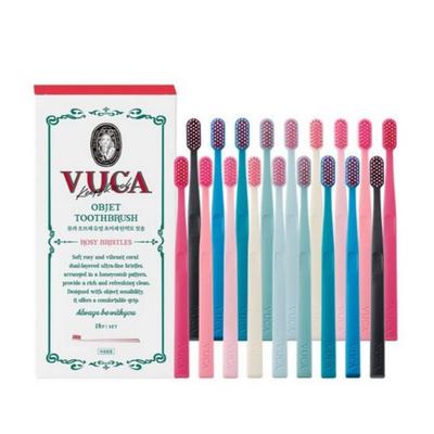 VUCA Objet Dual Ultrafeine Zahnbürste mit elastischen Borsten 18er Set