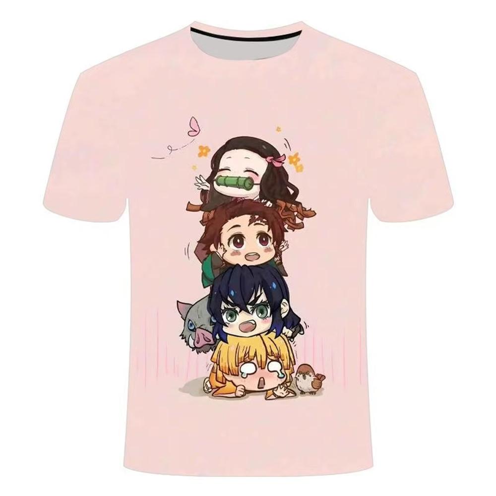 Summer Anime Stove Demon Slayer 3D Print T-Shirt Children Fashion Top Casual