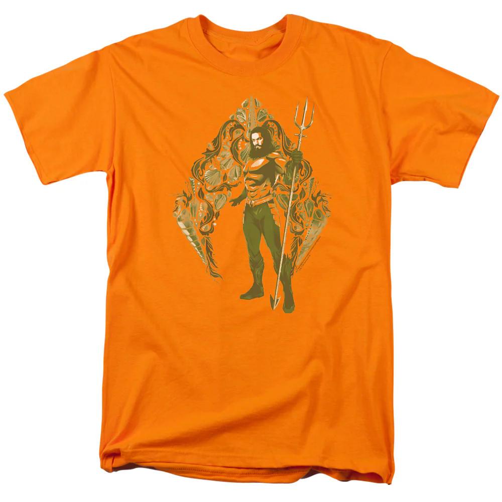 

Aquaman Movie Shells Mens T Shirt Orange 4XL