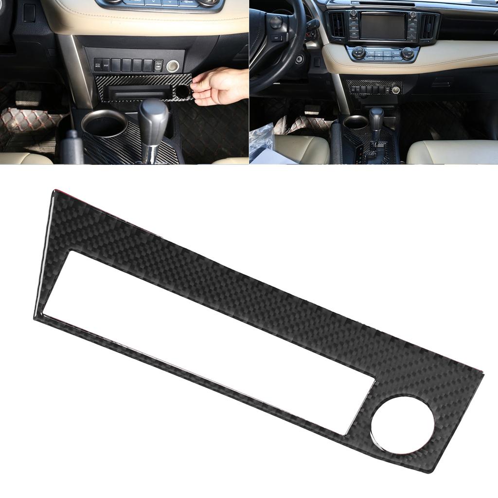 Konsolens cigarettändaruttagspanelskydd i kolfiber, passar för RAV4 2015‑2019