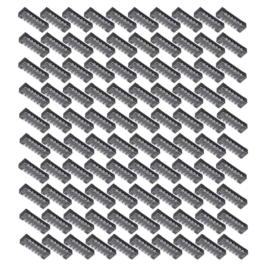 TB‑1506L 100pcs Terminal Block Set 6 Positions Dual Row 600V 15A Screw Terminal Strip Blocks