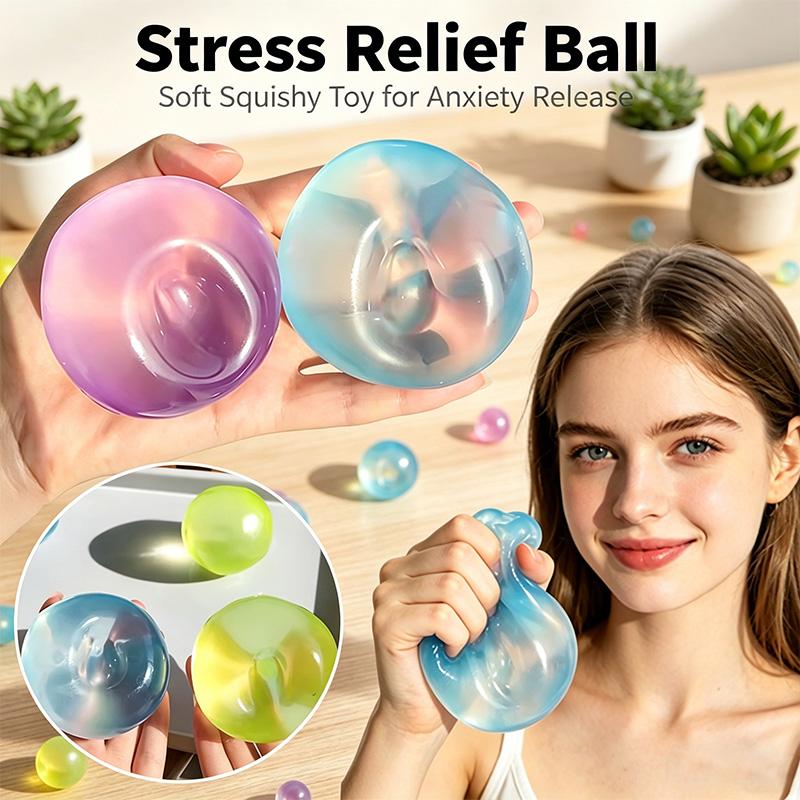 Topmix Light Grey Squishy Moldable Crystal Ball Squeeze Toy Soft Stress Relief Sensory Fidget For Anxiety Adhd Autism Gifts For Kids Adults