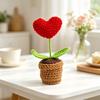 Hand-Knitted Woolen Heart Potted Plant - Valentine's & Teacher's Day Gift