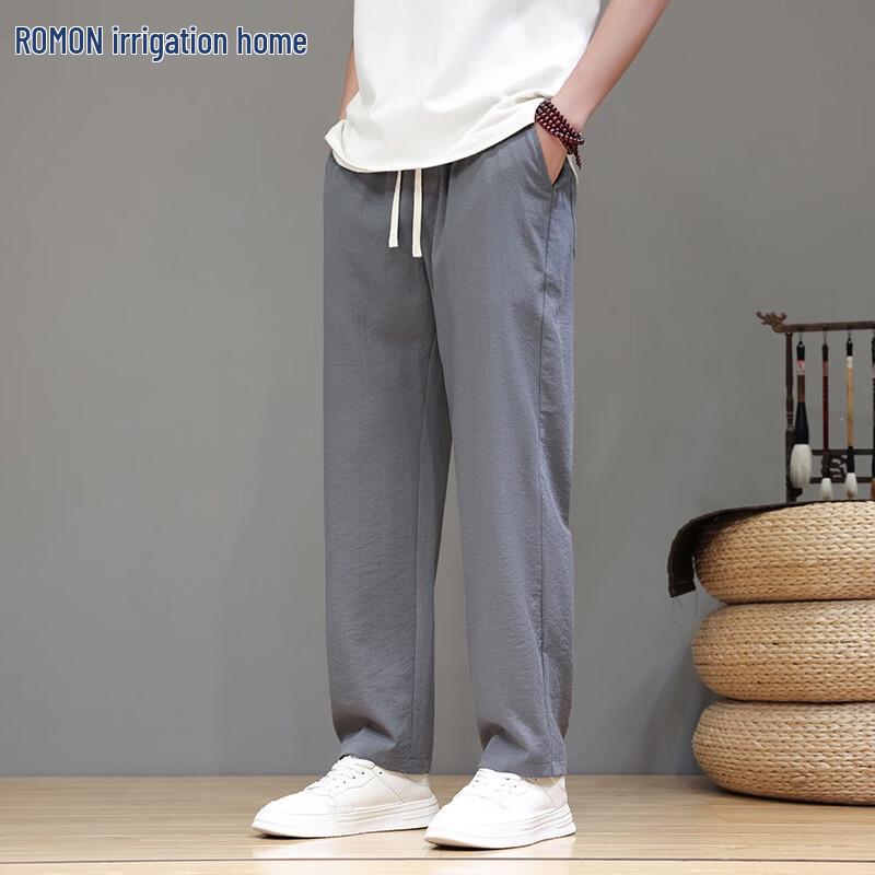 ROMON Men s Lightweight Ice Silk Casual Pants L