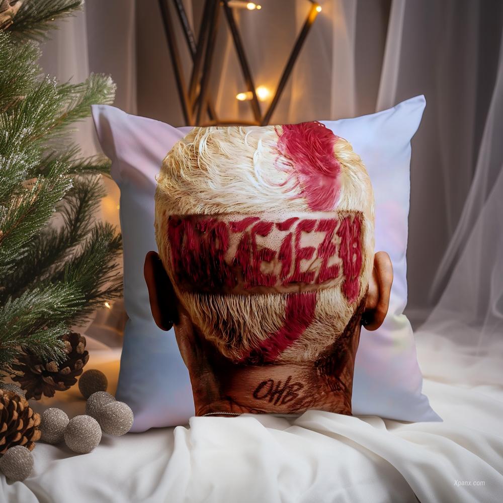 Hot C-Chris Brown Cushion Cover Premium Comfort Reversible Pillow Cove -Two in One Design for Any Room & Car Interior