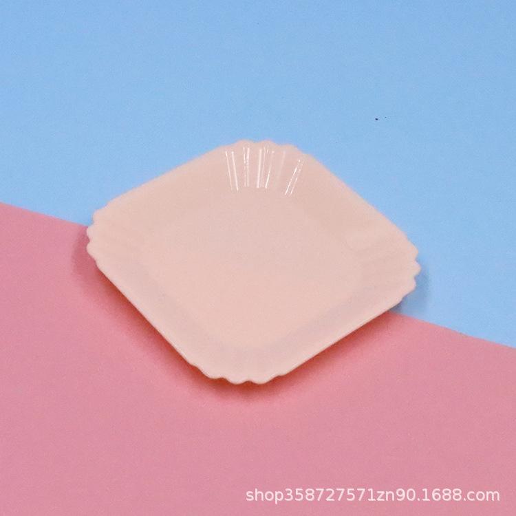 Doll House Simulation Mini Square Pastry Butterfly Dessert Plate Food Play Tableware Play House Small Toys