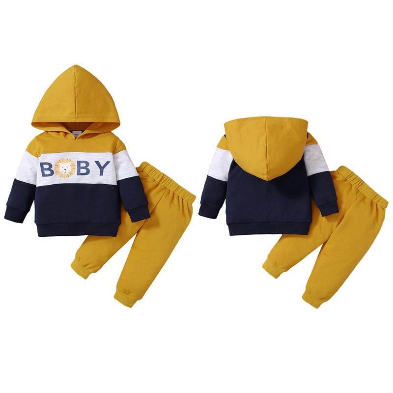 

Осенне-зимняя одежда для малышей, топы и штаны с капюшоном, комплект одежды из 2 предметов