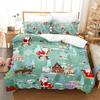 Merry Christmas Duvet Cover Set Twin King Queen Cartoon Santa Claus Bedding Set Polyester Christmas Gingerbread Man Quilt Cover