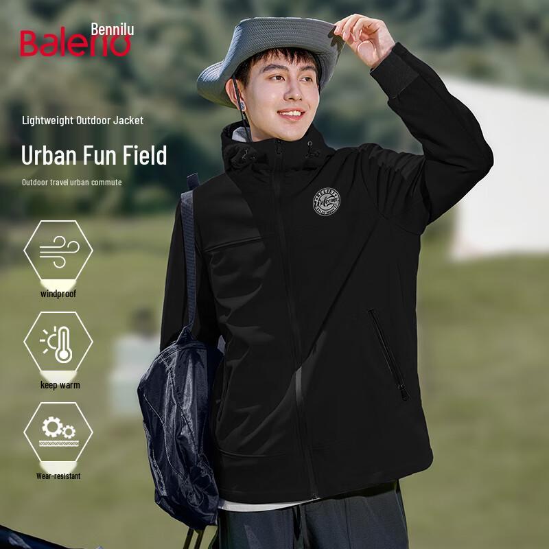 

Baleno Men s Hooded Windproof Casual Jacket 3XL