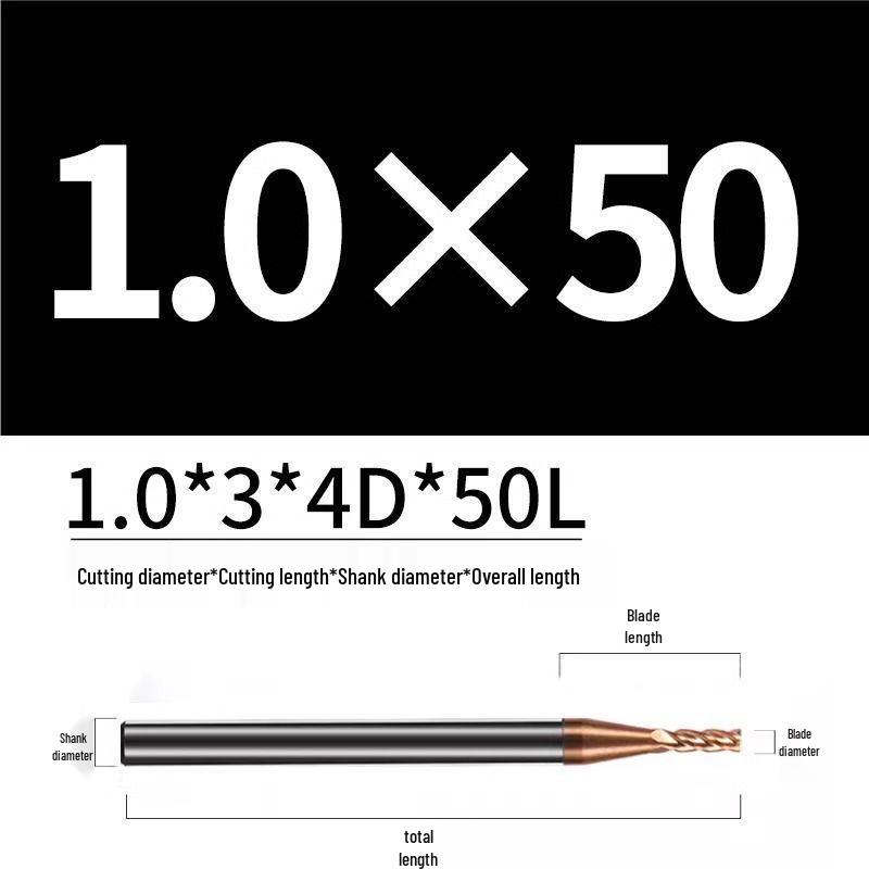 

Фрезер кінцевий твердосплавний 4-зубий з покриттям зі швидкорізальної сталі 58° подовжений з плоским дном для обробки на верстатах з ЧПУ