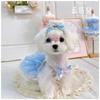 Puppy Dog Summer Skirt Clothing Pink Blue Simple Crystal Lace Sling Dresses For Small Medium Dog Chihuahua Pet Dog Clothes XXS-L