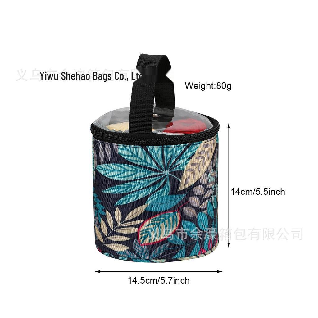 2025 Green Peony Portable DIY Wool Storage Bag - Polyester Hand-Held Bucket Bag