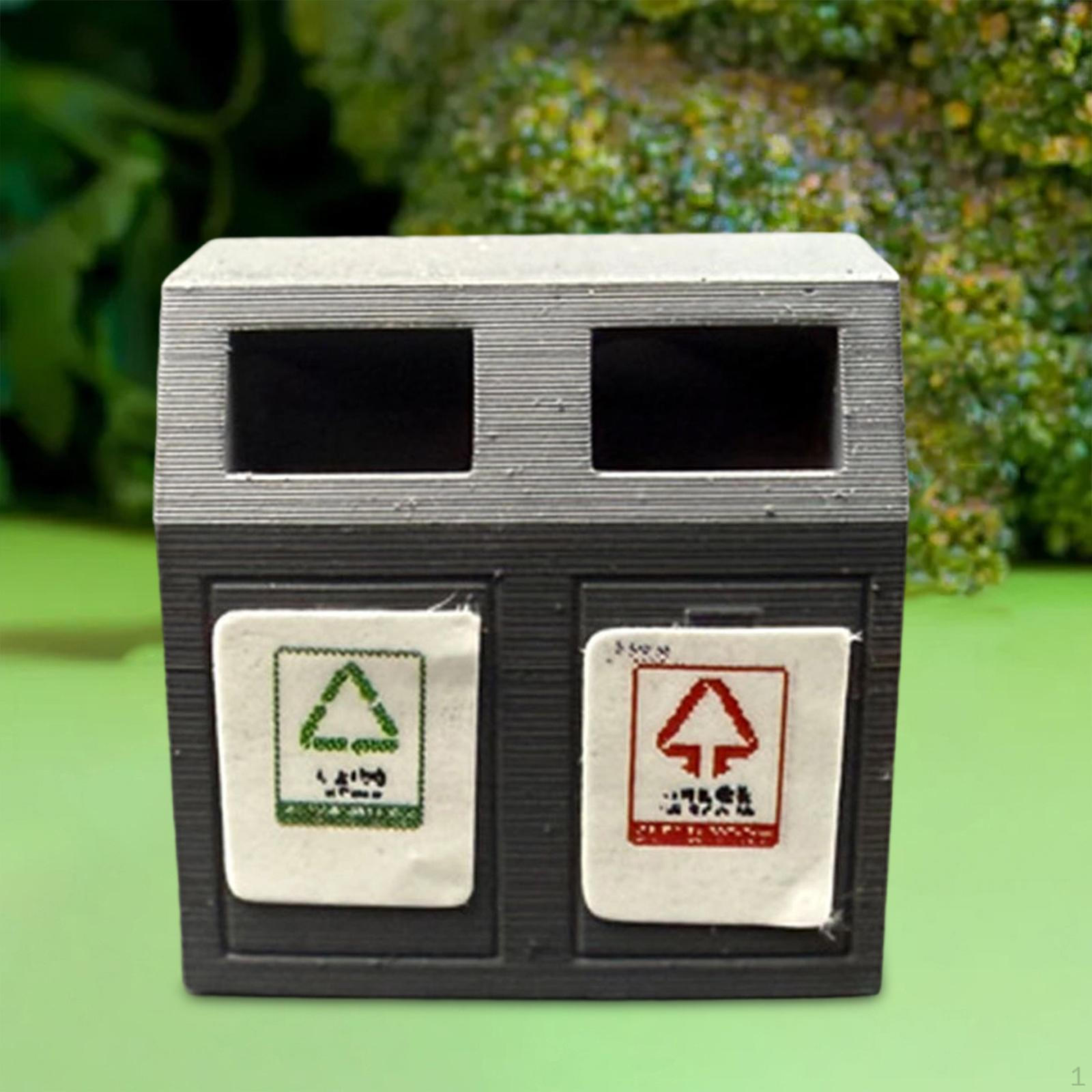 

Mini Trash Can Model Display Prop 1/64 Outdoor Litter Scene for City Street Train Railway Conjoined