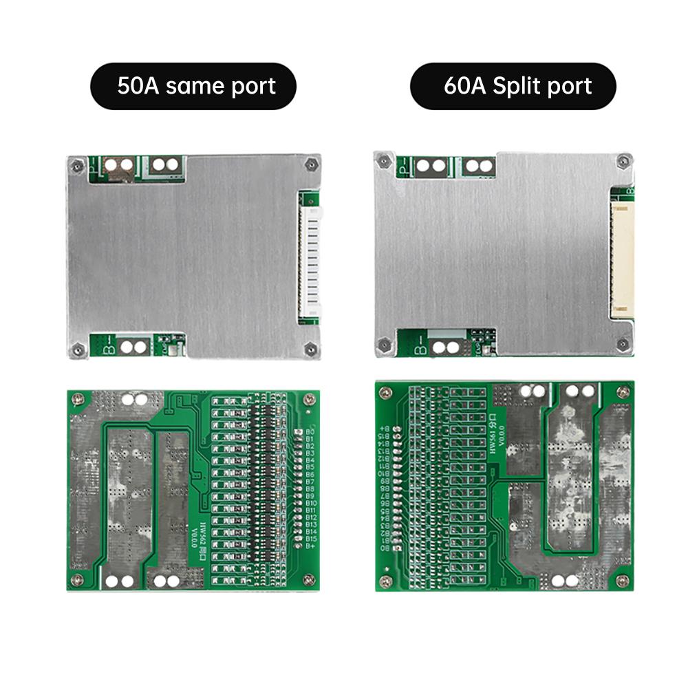 13S 48V Lithium Battery Charging Protection Board Same/Split Port BMS Equalizer Module Temp Control Battery Management System