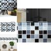 Elegant 3d Mosaic Self-adhesive Oil-proof Wall Sticker Set For Home Kitchen Decor