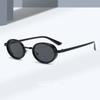 Punk Shades Oval Sunglasses for Women Men 90s Style Glasses Hip-Hop Metal Frame Small Frame Sun Glasses UV400 Protection Glasses
