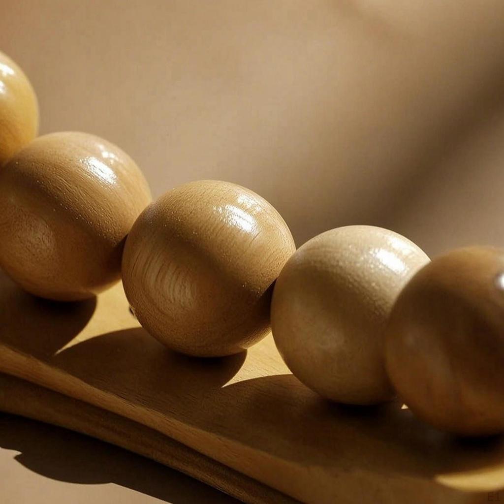 Wooden Massage Pillow Solid Wood with Balls Manual for Home, Office