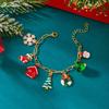 Weihnachts-Multi-Element-Glocken-Anhänger-Halskette für Damen Schneeflocke Weihnachtsmann Rentiere Schneemann Halskette Freundschaftsschmuck Geschenke