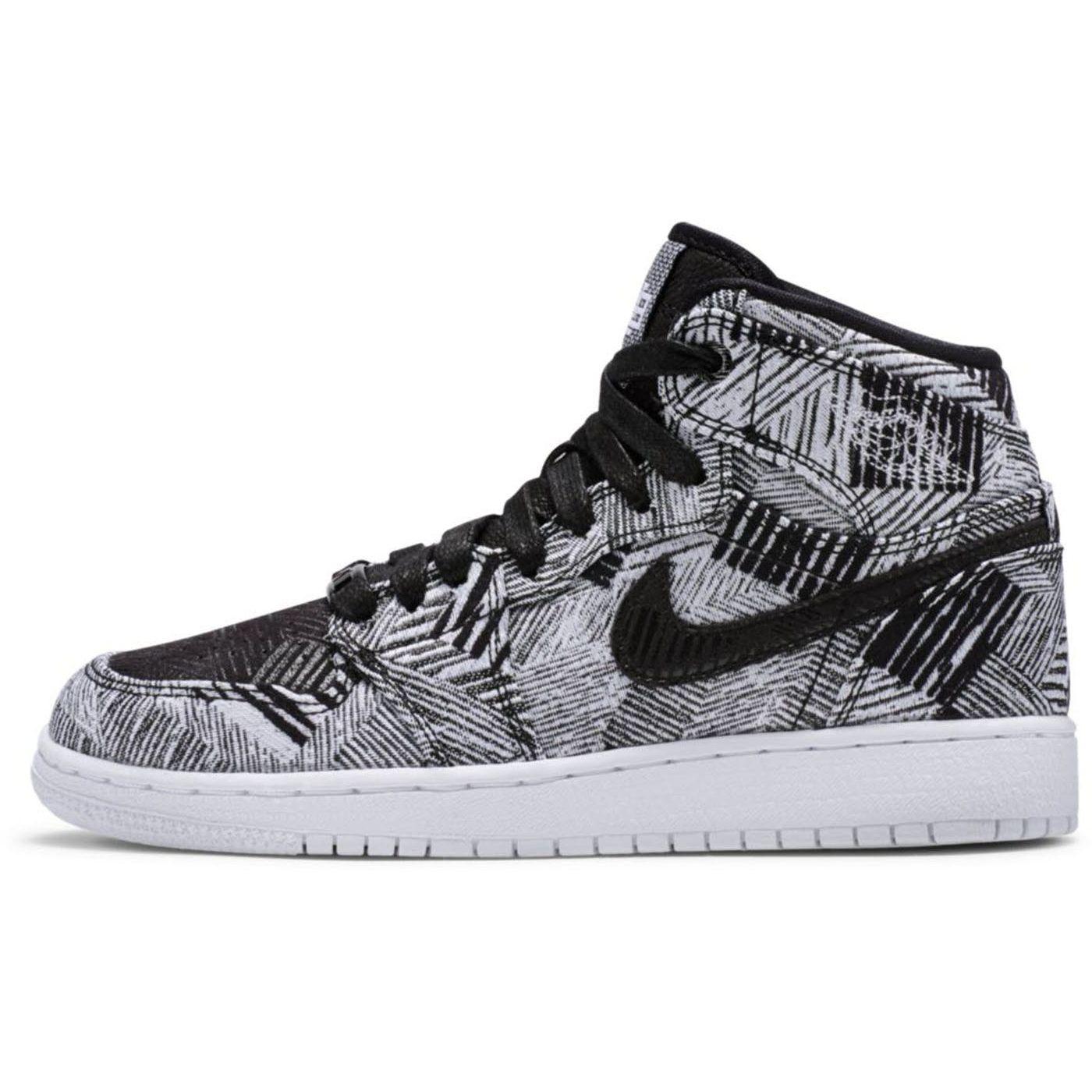 

Детские кроссовки Air Jordan 1 Retro High GG BHM Белый Черный 739640-110